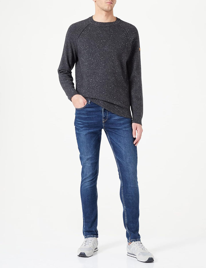 camel active Herren Strickpullover mit Rundhalskragen XXL Dunkelgrau, XXL Dunkelgrau