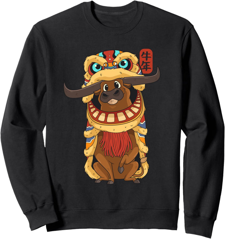 Chinesisches Neujahrsfest für Männer Tanzender Ochsendrache Sweatshirt