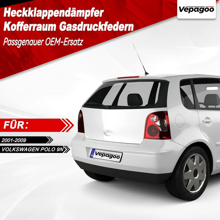 Vepagoo Heckklappendämpfer Gasdruckfedern für Polo 9N 2001-2009 kofferraum dämpfer OEM-Teilenummer: