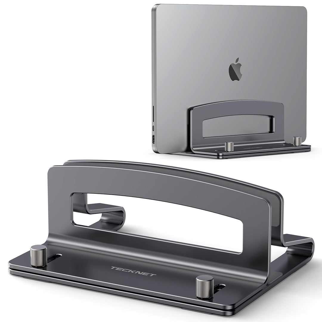 TECKNET Vertikaler Laptop Ständer aus Aluminium, Verstellbarer Laptop-Ständer, durchbrochenes Design
