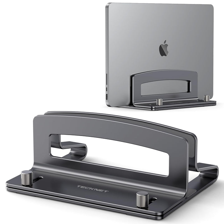 TECKNET Vertikaler Laptop Ständer aus Aluminium, Verstellbarer Laptop-Ständer, durchbrochenes Design