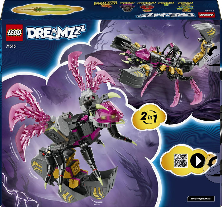 LEGO DREAMZzz 2in1 Albtraum-Skorpionbagger - Spielzeug in Wespenfigur verwandelbar - inkl. 3 Minifig