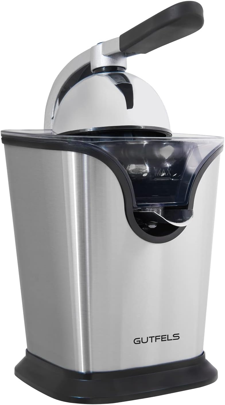 Zitruspresse JUICE 3020 | Edelstahl Auslauf | Zwei Pressaufsätze | Edelstahloberfläche | 100 Watt |