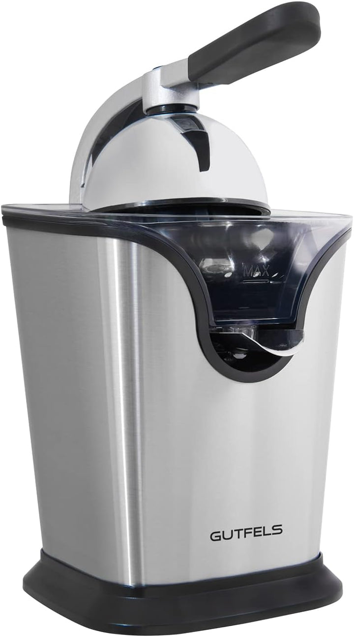 Zitruspresse JUICE 3020 | Edelstahl Auslauf | Zwei Pressaufsätze | Edelstahloberfläche | 100 Watt |