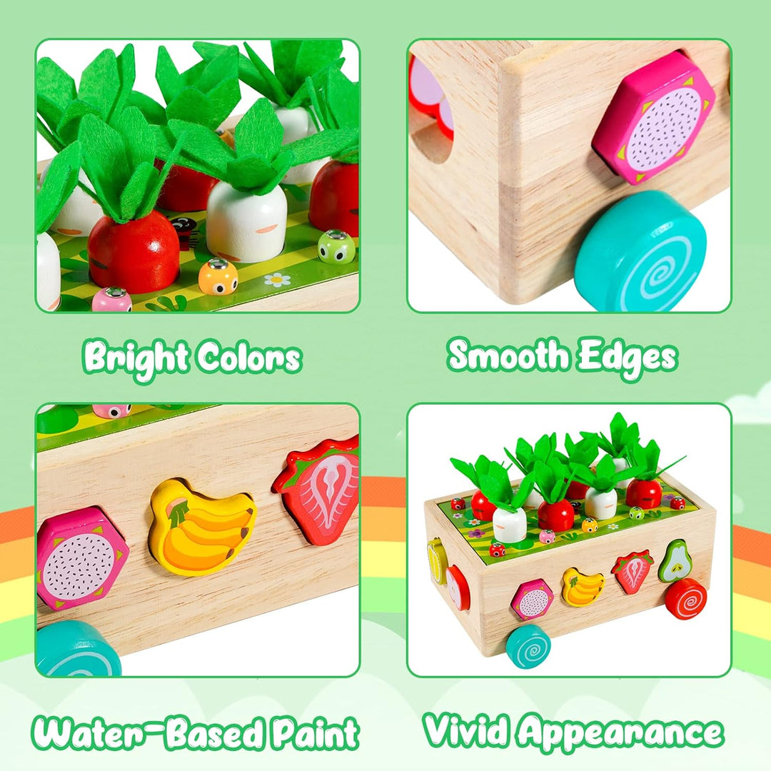 Kiztoys® Montessori Spielzeug Ab 1 Jahr Holzspielzeug 7-in-1 Farmspiel Motorikspielzeug Aus Holz Ste
