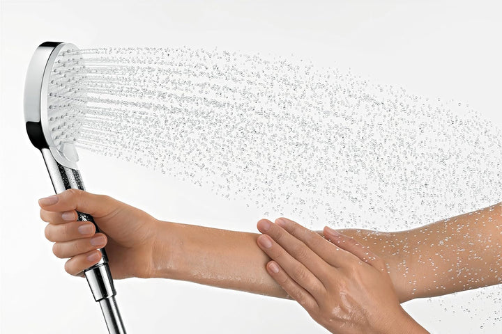 hansgrohe Crometta Duschset, 0,65 m, 2 Strahlarten, wassersparend, Weiss/Chrom Weiss/Chrom 0,65m Set