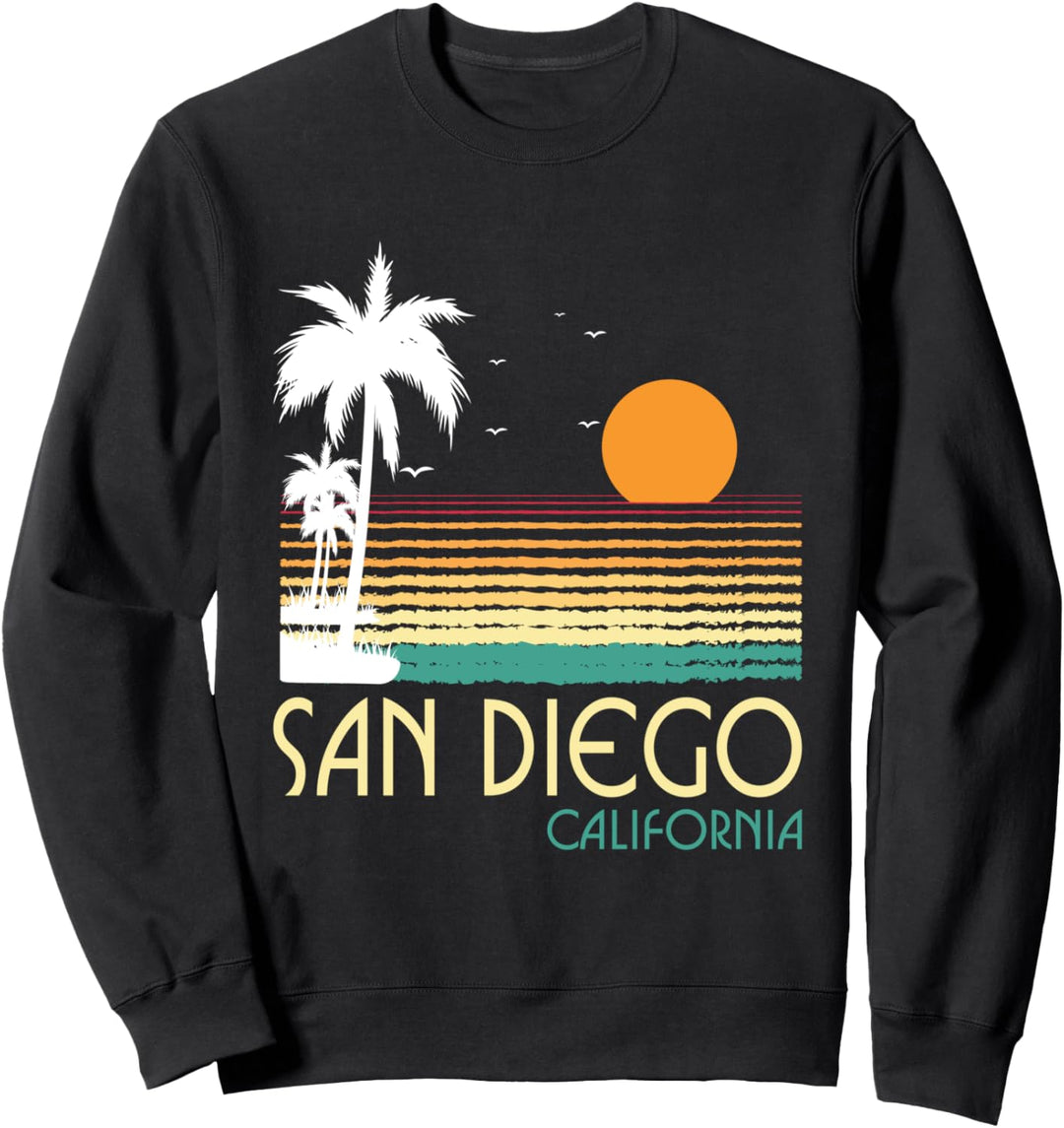 San Diego CA Palmen California Souvenir Retro Vintage Sweatshirt