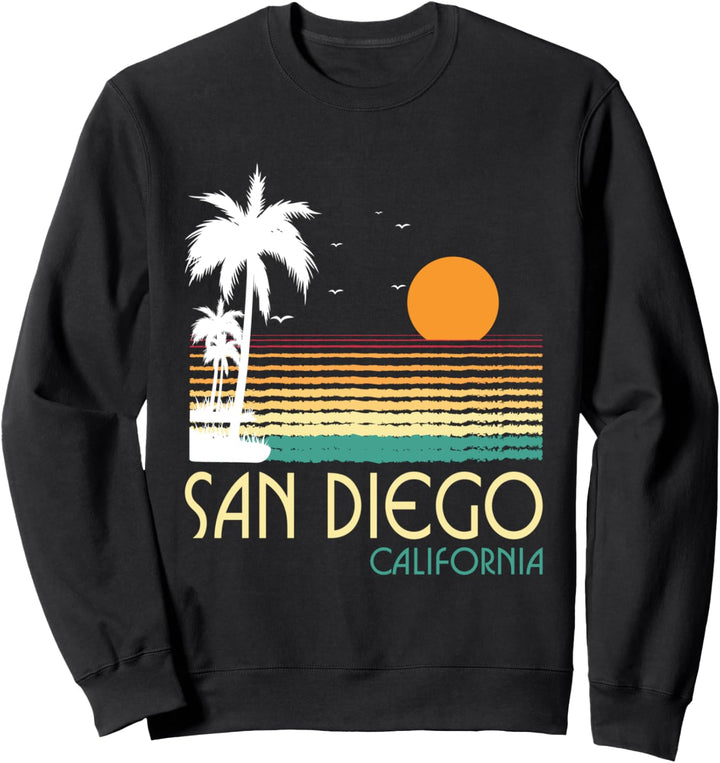 San Diego CA Palmen California Souvenir Retro Vintage Sweatshirt