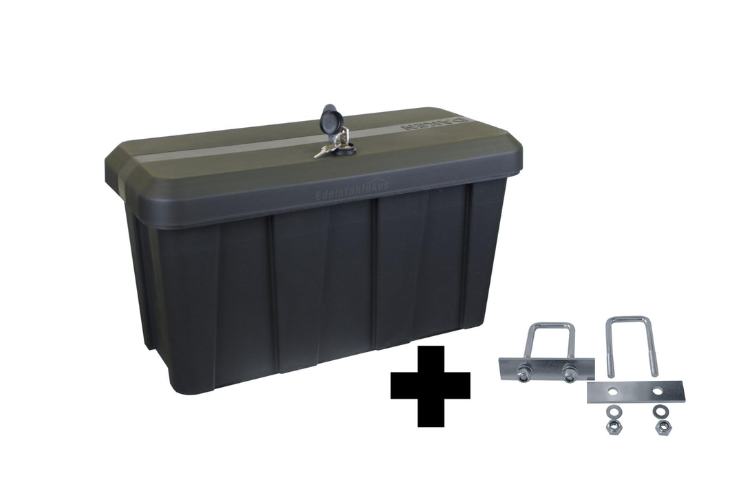 Deichselbox Daken Blackit Lite, Werkzeugkasten, Gurtkiste, Anhängerbox, Staukiste, Daken B24-2 + Mon