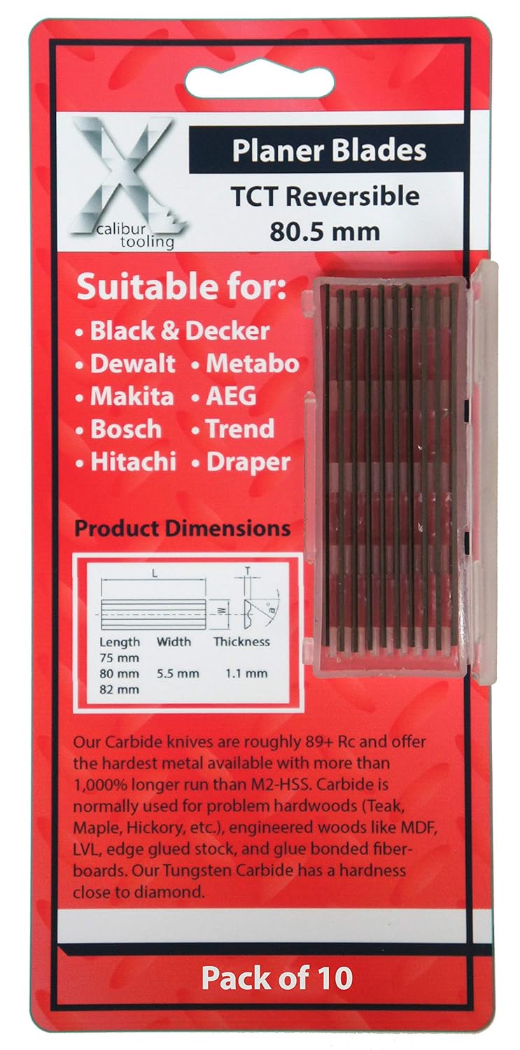 Hobelmesser 80.5mm Tunsgten Hartmetall Reversible für DeWalt, Makita, Elu, NuTool, Bosch, AEG, Haffn