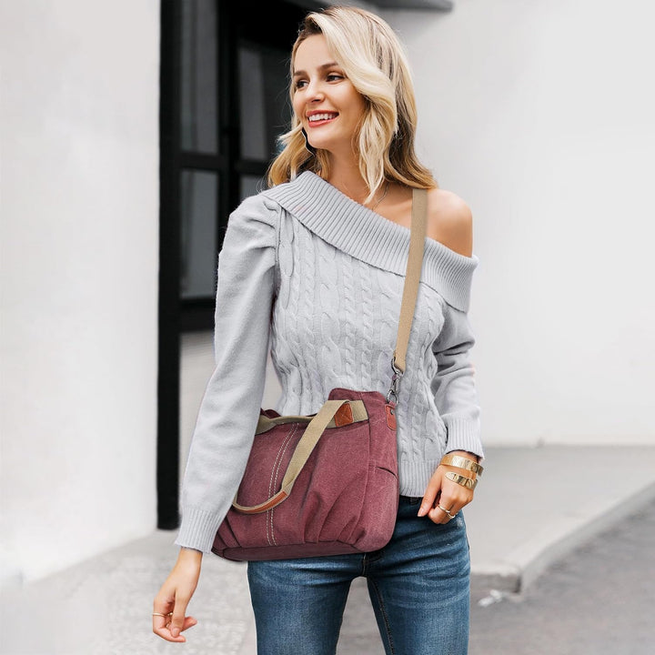 DIRRONA Casual Damen Segeltuch Umhängetasche Gross Kapazität Handtasche Reise Schultertasche Multifu