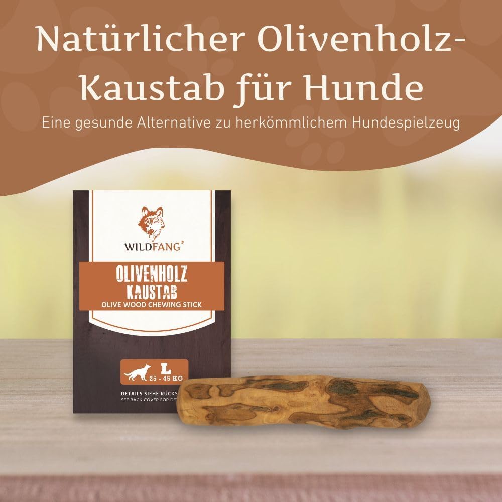 Wildfang® Olivenholz Kauholz für Hunde | Holzknochen Olivenholz | natürliches Kauspielzeug aus Olive