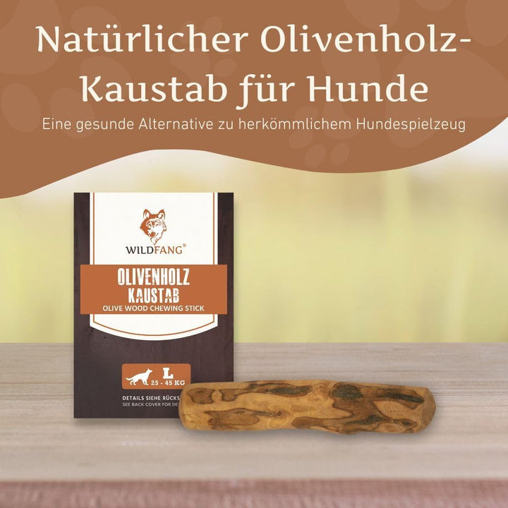 Wildfang® Olivenholz Kauholz für Hunde | Holzknochen Olivenholz | natürliches Kauspielzeug aus Olive