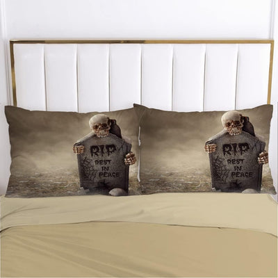 Luowei Bettwäsche Totenkopf 135x200cm Gothic Skull Halloween Bettbezug Set Weiche Microfaser Bettbez
