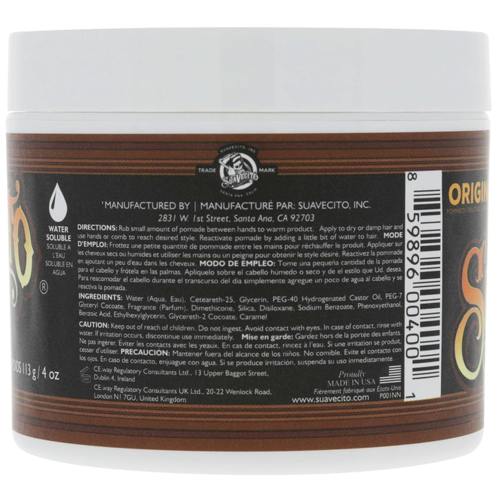Suavecito Pomade Original Hold, Medium Hold Hair Pomade For Men, Medium Shine Water Based Wax, 4oz/1