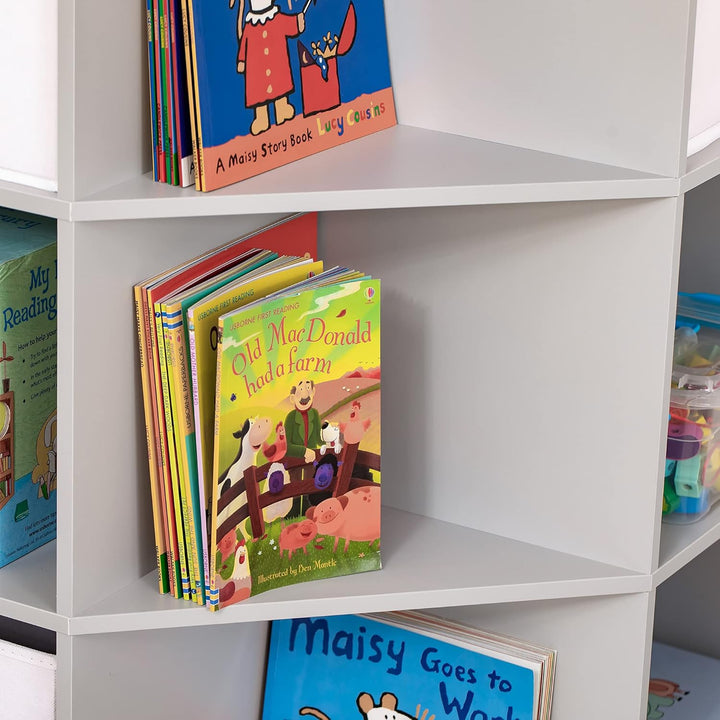 HOMCOM Kinderregal Bücherregal für Kinder Spielzeug-Organizer Kinderzimmerregal mit 3 Aufbewahrungsb