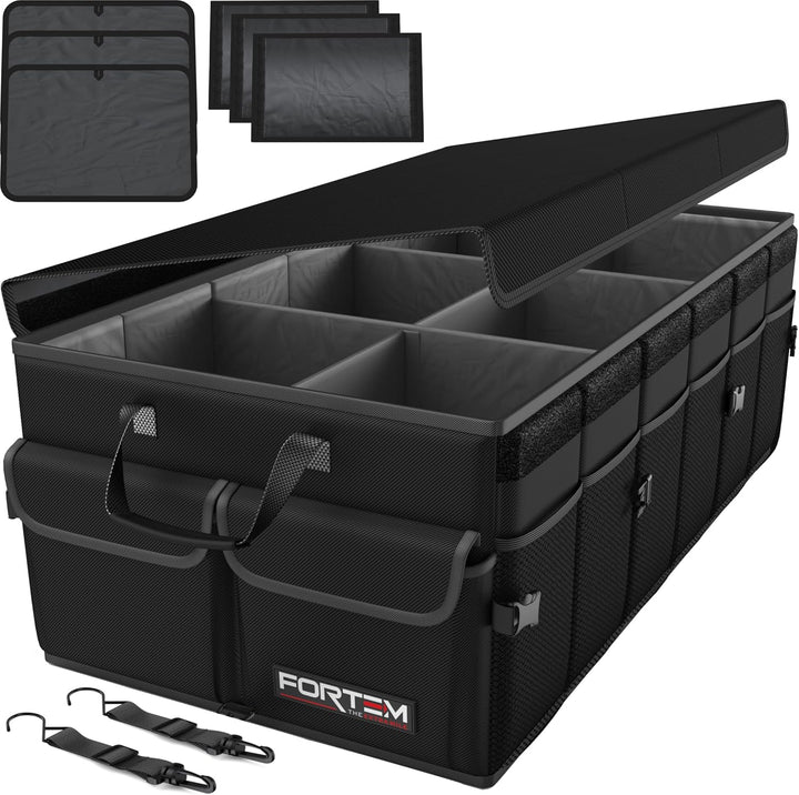 FORTEM Kofferraum Organizer, Kofferraumtasche, Zusammenklappbarer Auto Organizer Kofferraum mit Fäch