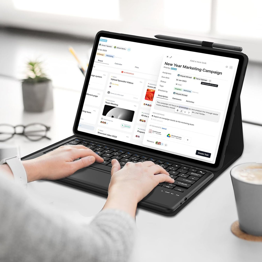 IVEOPPE Tastatur für Lenovo Tab P12 Pro, Hülle mit Tastatur für Lenovo P12 12.7" 2023, Magnetische K