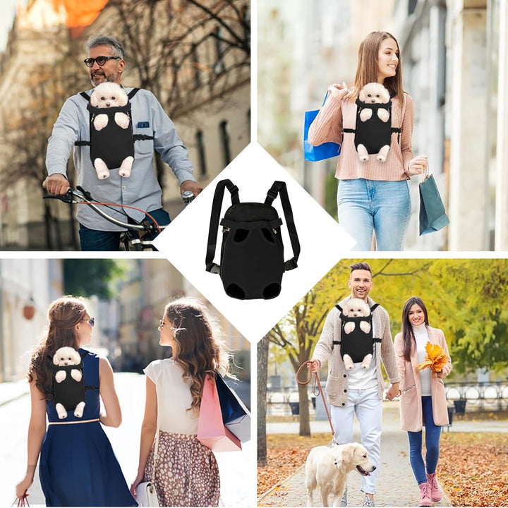 FEimaX Hunde Rucksack Hundetragetasche Verstellbar Frontrucksäcke Atmungsaktiv und Bequem Haustier T