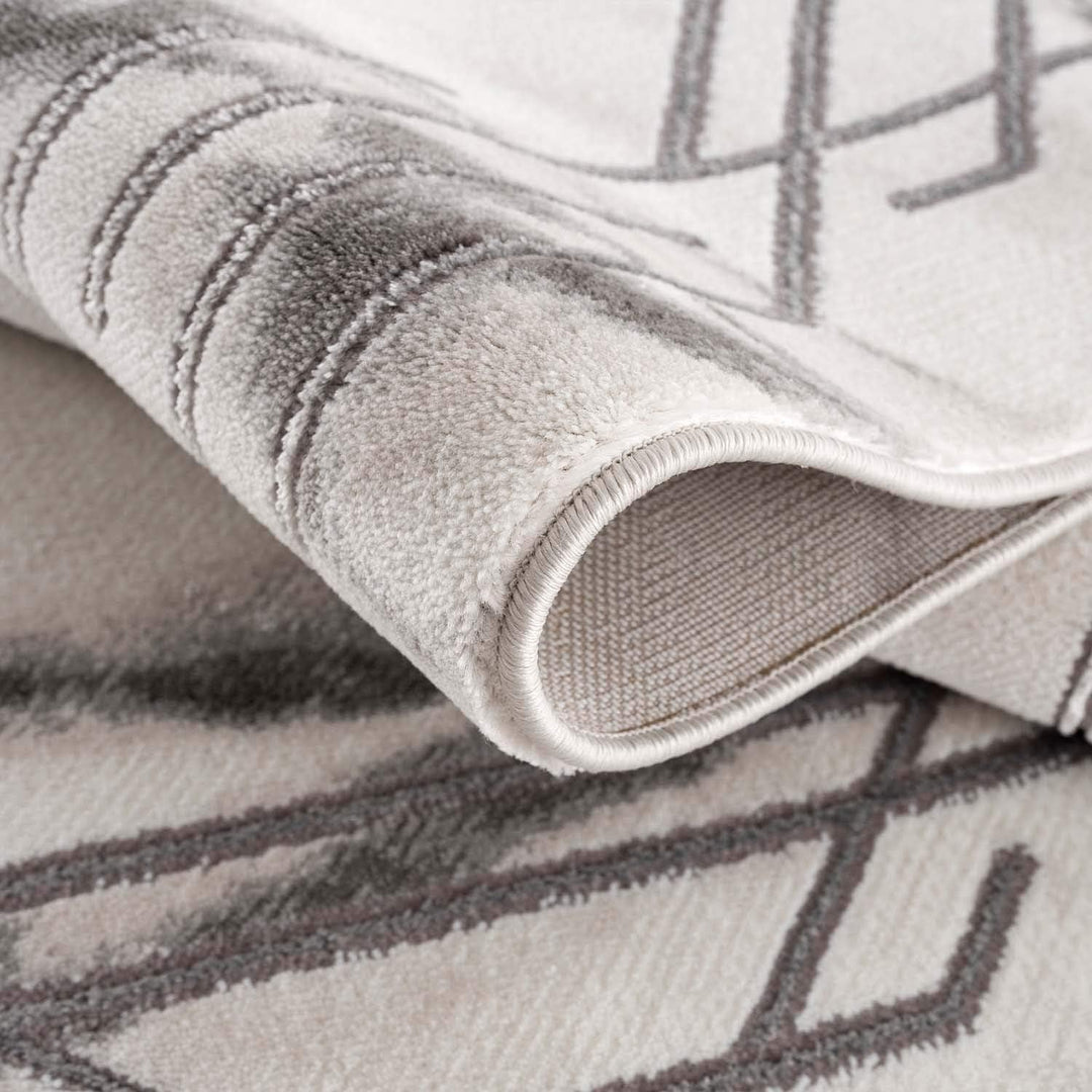 carpet city Teppich Wohnzimmer - Bordüre 120x170 cm Grau Meliert - Moderne Teppiche Kurzflor 120x170