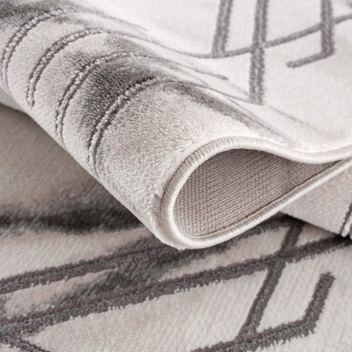 carpet city Teppich Wohnzimmer - Bordüre 120x170 cm Grau Meliert - Moderne Teppiche Kurzflor 120x170