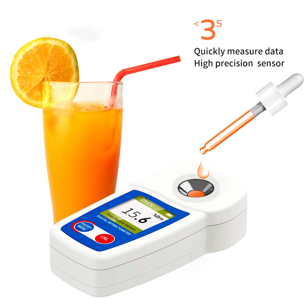 Digitales Brix-Refraktometer, Flagfront-Brix-Messgerät, Refraktometer, automatische Temperaturkompen