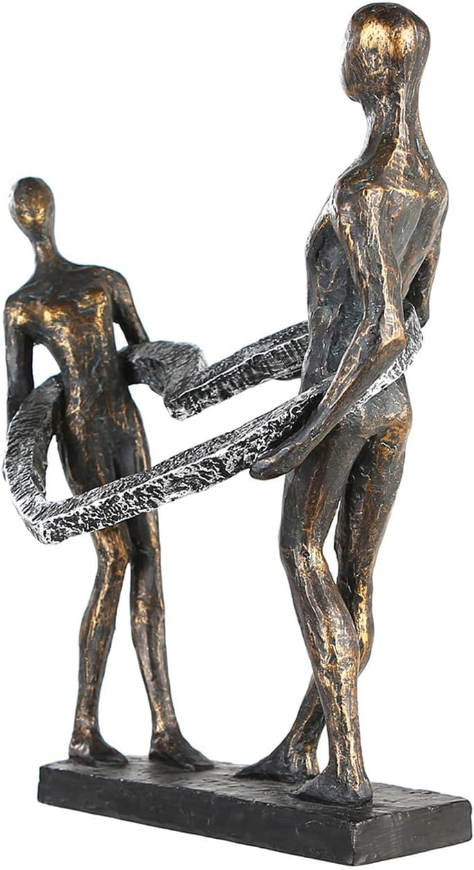 Casablanca - Deko Skulptur Figur Connected - aus Poly bronzefarbenes Paar H 31 cm Höhe 31 cm Bronzef