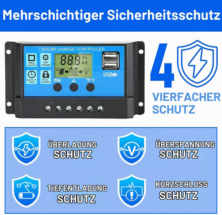 30W Mono Solarpanel Kit 12V Monokristallines Solarmodule System-set Solaranlage Komplettset 12 Volt