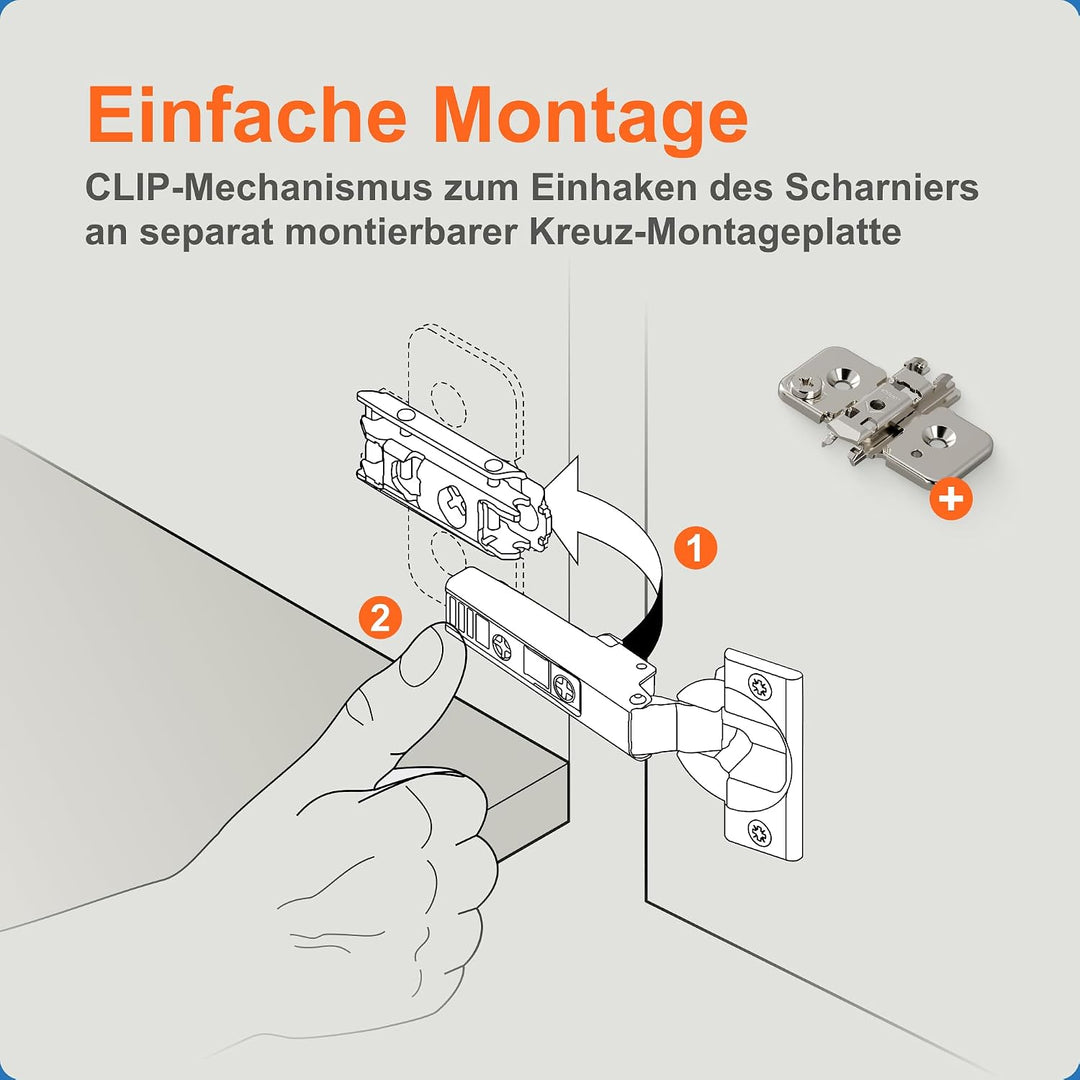 BLUM 10x CLIP top BLUMOTION Möbelscharnier 110° I Softclose Topfscharnier 35mm I separat montierbare