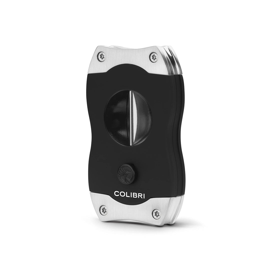 Colibri V-Cut Zigarrenschneider | Schwarz Mit chromakzenten | Federauslöser | Tiefer 7mm V-Schnitt |