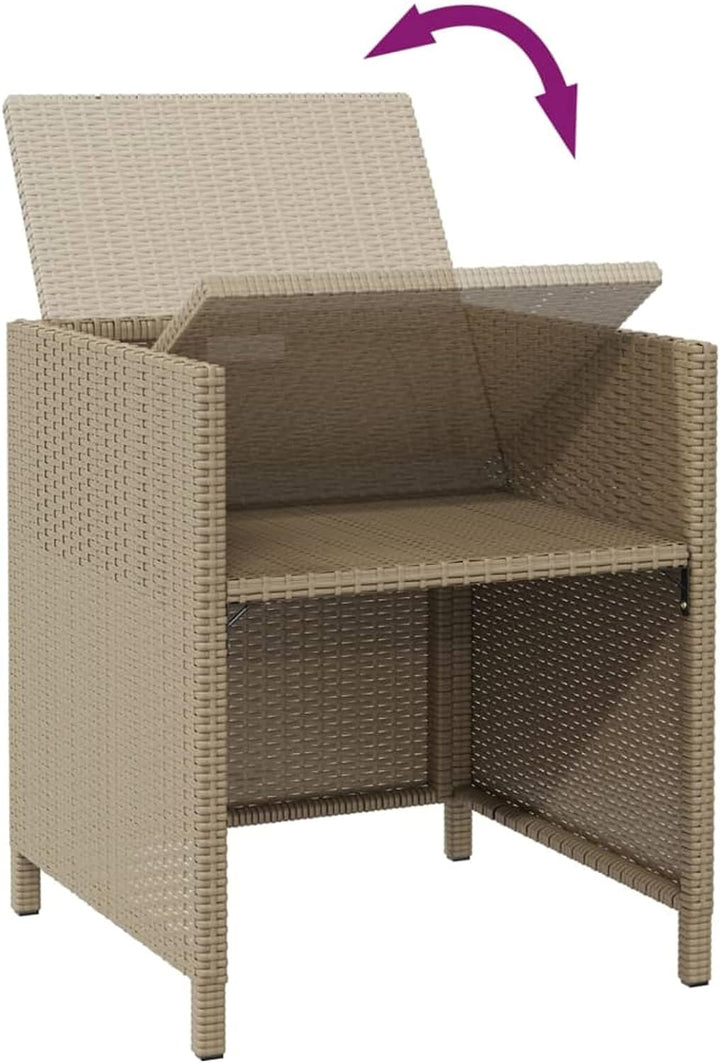 Tidyard 4-TLG. Gartenstuhl und Hocker Set Gartenstuhl Balkonstuhl Rattansessel Gartenmöbel Poly Ratt