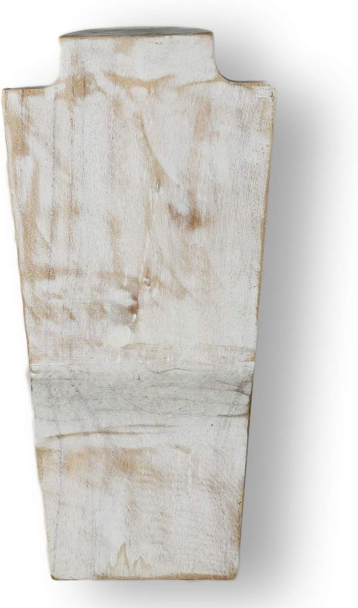 ART-CRAFT Halskettenständer Schmuckständer Halskettendisplay Schmuckbüste aus Holz White-wash 30 cm