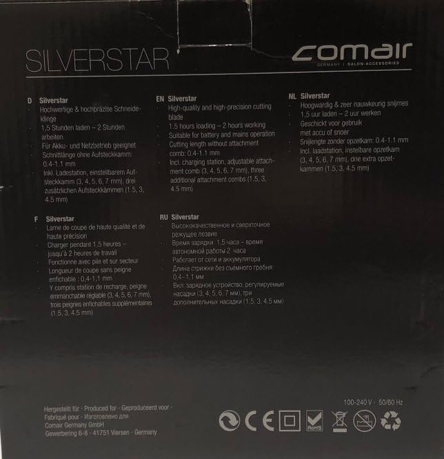 Comair HSM Silverstar Trimmer 4 Aufsteckkämme
