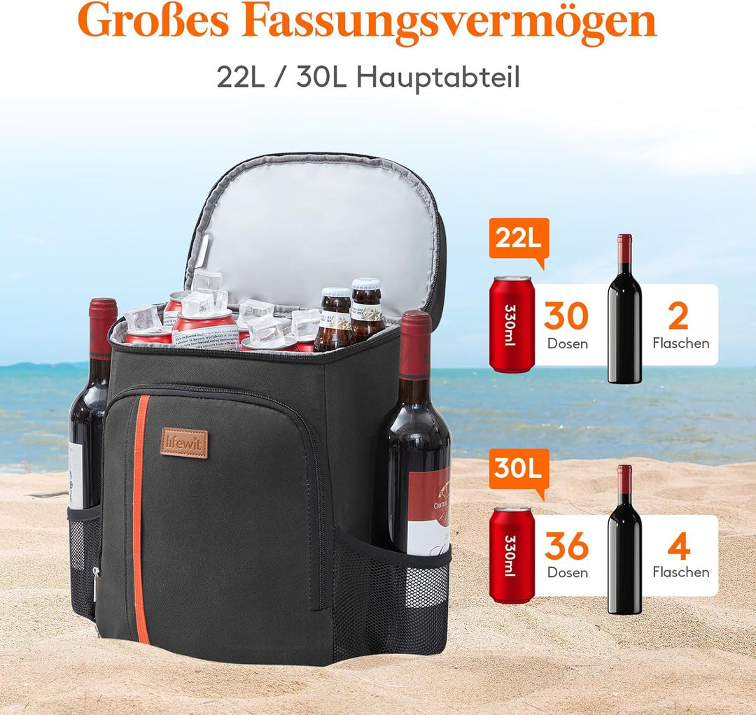 Lifewit 22L Kühlrucksack Auslaufsichere Kühltasche Rucksack wasserdichte Picknickrucksack Isolierte