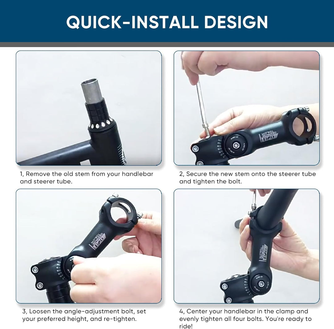 BESNIN MTB Vorbau 0-60° 31.8mm Fahrrad Vorbau verstellbar MTB 90mm/110mm/120mm/130mm Mountainbike Le