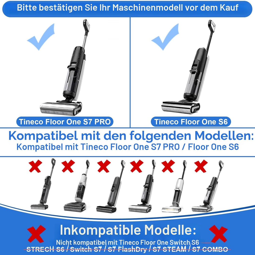 Fixbetter Ersatzbürstenrolle und HEPA-Filter passend für Tineco FLOOR ONE S7 PRO/FLOOR ONE S6 Akku-N