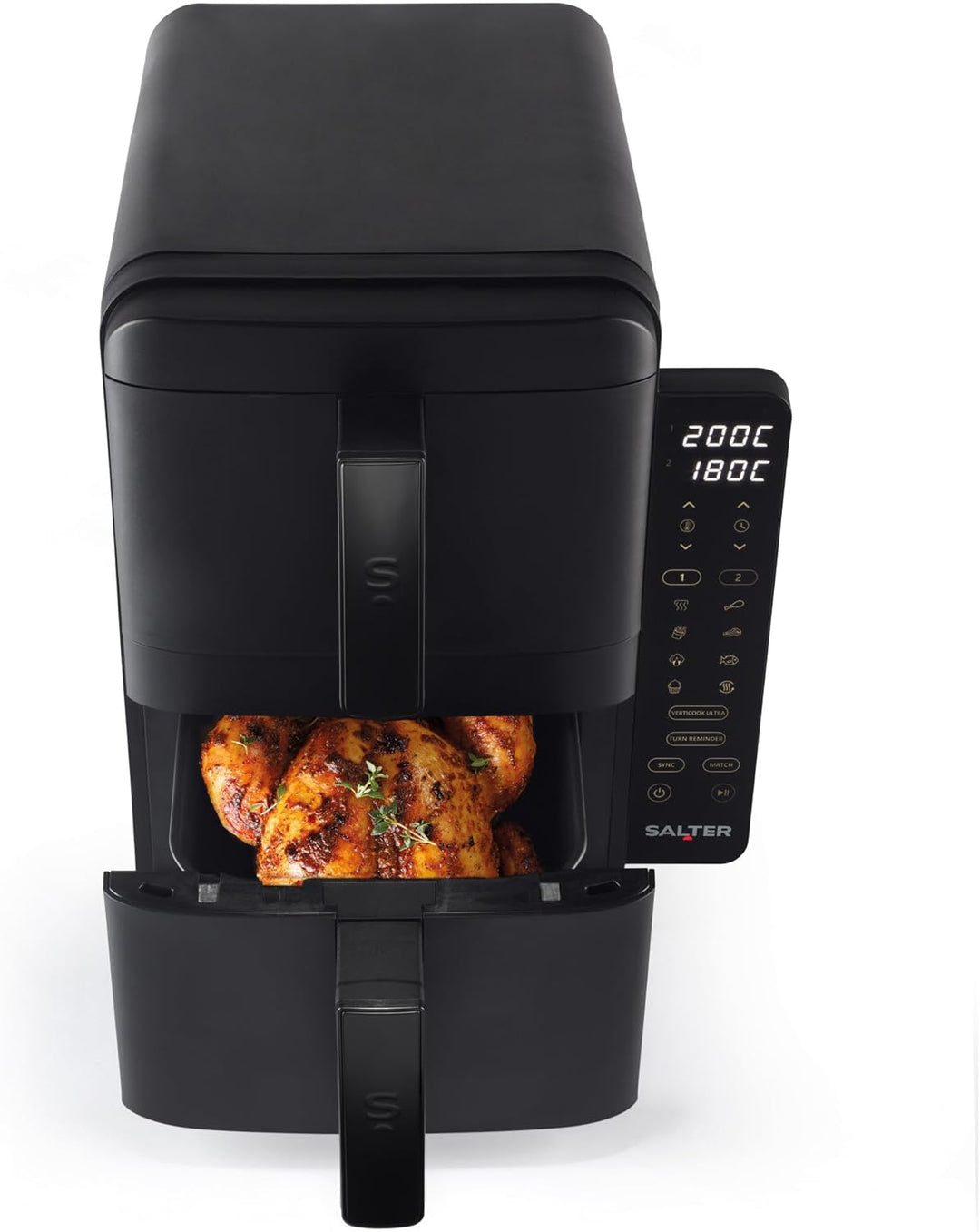 Salter VertiCook Ultra Stapelbare Heissluftfritteuse – 9 L Digitale Heissluftfritteuse, 2 x 4,5L Kör