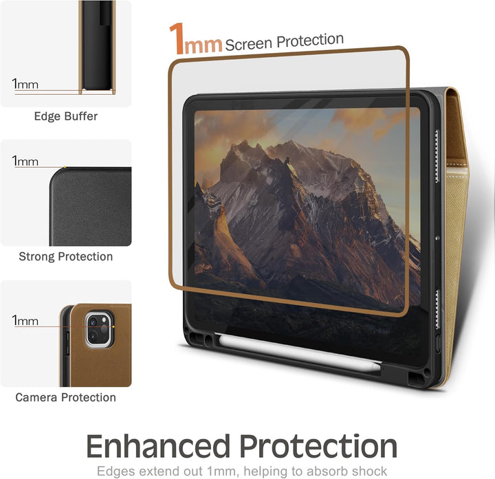 KingBlanc Hülle für iPad Pro 11 Zoll 4. Generation 2022 3./2./1. Gen (2021/2020/2018) mit Stifthalte