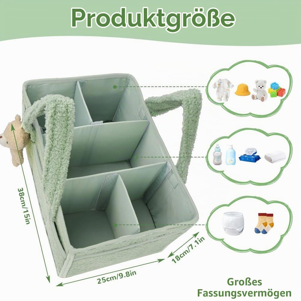 Baby Windel Caddy Organizer, Windel Organizer, Tragbarer Wickeltasche organizer, Plüsch Baby Diaper