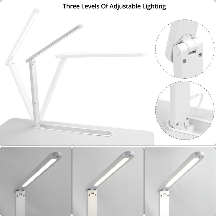QWORK® Tisch Bett Laptoptisch, Höhen Winkel verstellbar,Betttisch Klappbar mit Schublade und LED Lam