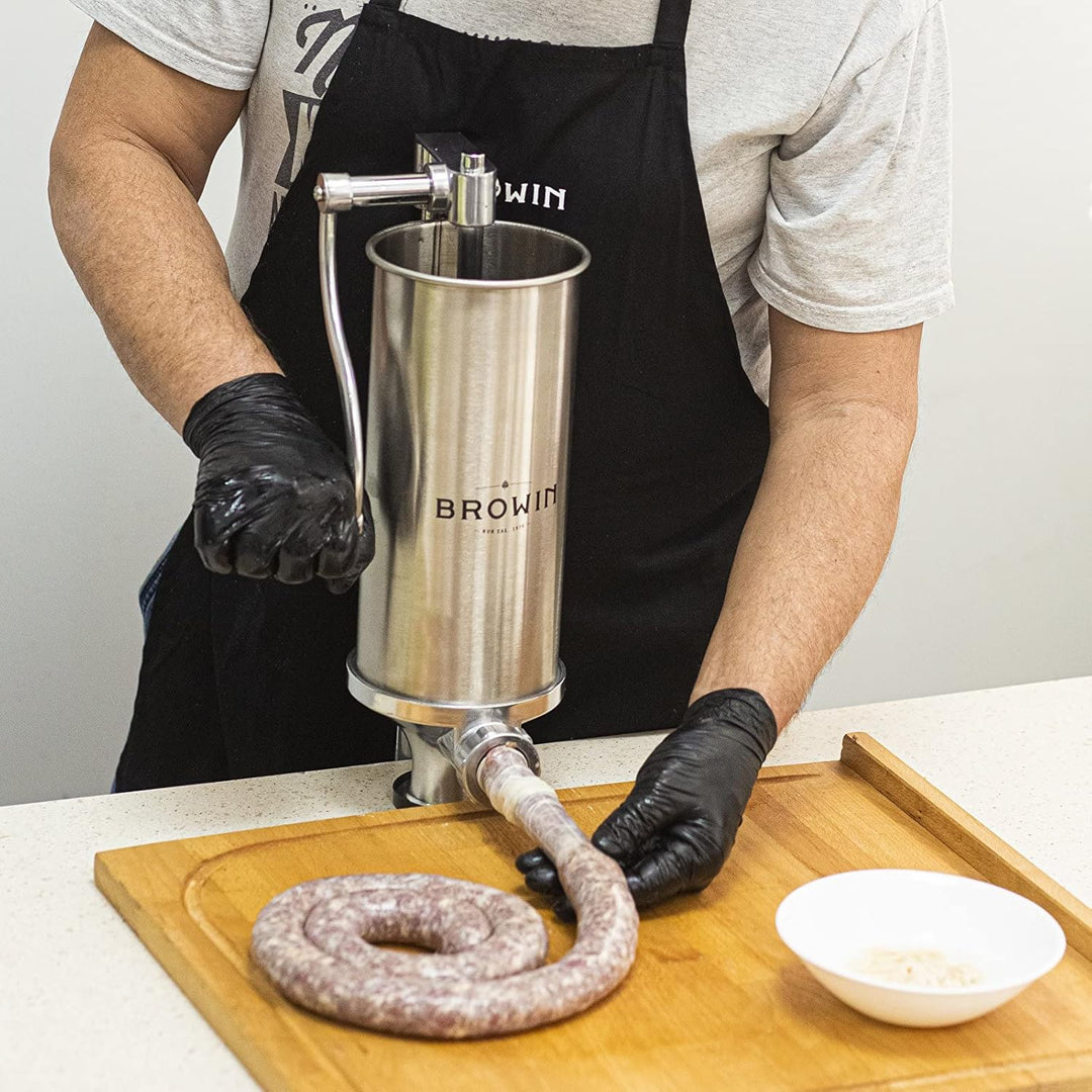 BROWIN® Manuell Wurstfüller aus Edelstahl 311008 | 4 kg vertikale Wurstmaschine | Wurstfüllmaschine