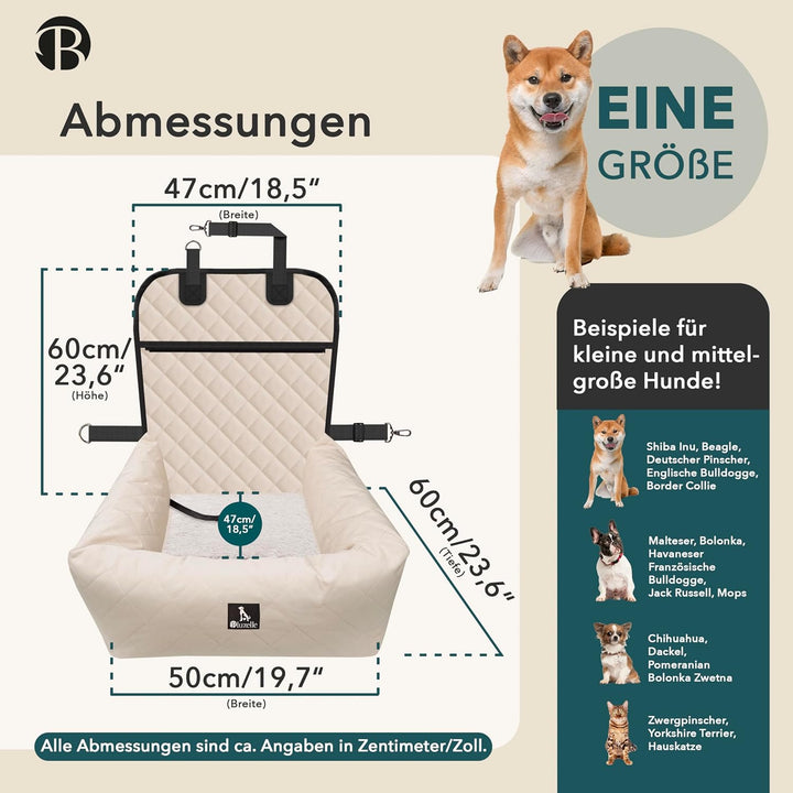 Hunde Autositz Auto Hundesitz, 2-in-1 Hundebett Hundekorb für kleine & mittelgrosse Hunde, Oxford St