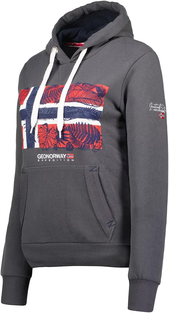 Geographical Norway Damen Gpalm Lady Kapuzenpullover XL Dunkelgrau, XL Dunkelgrau