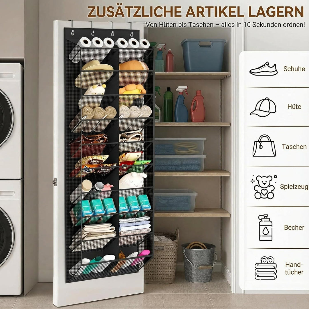 MISSLO Tür Schuhregal Hängend für 30 Paar Schuhe – Mesh-Türorganizer Hängeorganizer mit breiten Tasc