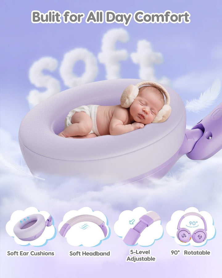 Bluetooth Kopfhörer Kinder, 85dBA Sicheres Volumen, Bluetooth 5.4, BPA Frei/CPC Zertifiziert, 75 Std