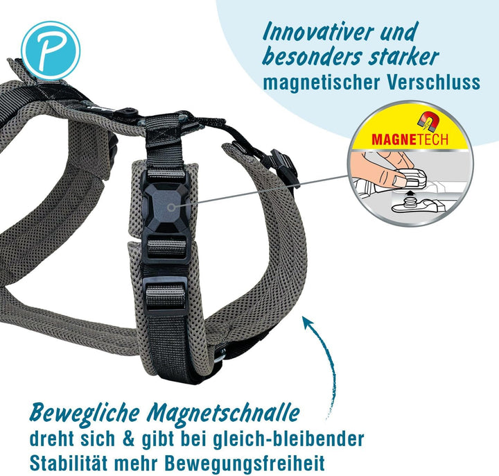 Petlando Hundegeschirr Magnetech Y-Comfort – Innovative Magnetschnalle, atmungsaktiv, mit Mesh gepol