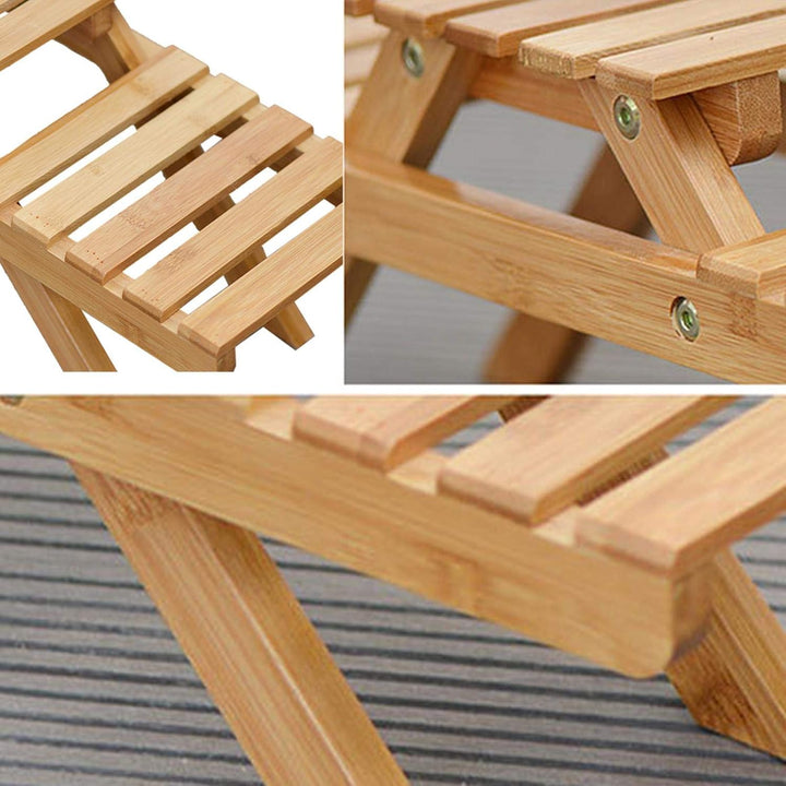 Pflanzenregal, Blumenregal Outdoor, Blumentreppe 2 Stufen Bambus, Blumenbank Pflanzentreppe Pflanzen