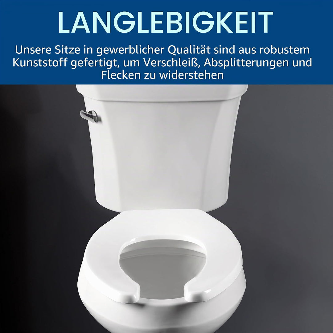 BEMIS 175 000 gewerblicher Toilettensitz mit Deckel, offen, Kunststoff, weiss