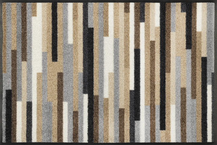 wash+dry Fussmatte, Mikado Stripes Nature 50x75cm, innen und aussen, waschbar 50x75cm Mikado Stripes