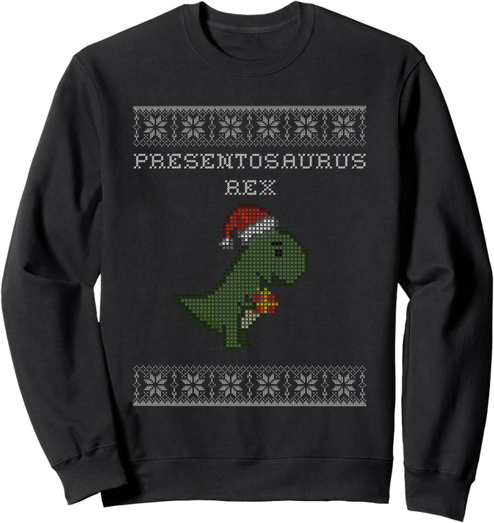 Xmas Dinosaurier T-Rex Presentosaurus Ugly Christmas Sweatshirt